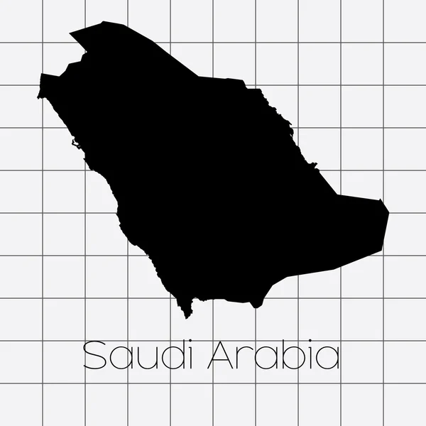 Sfondo quadrato con la forma del paese dell'Arabia Saudita — Vettoriale Stock