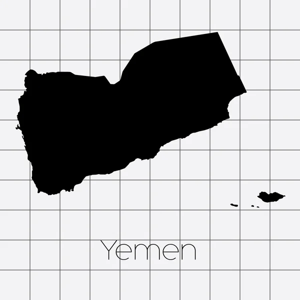 Kvadrerade bakgrund med land formen av Yemen — Stock vektor