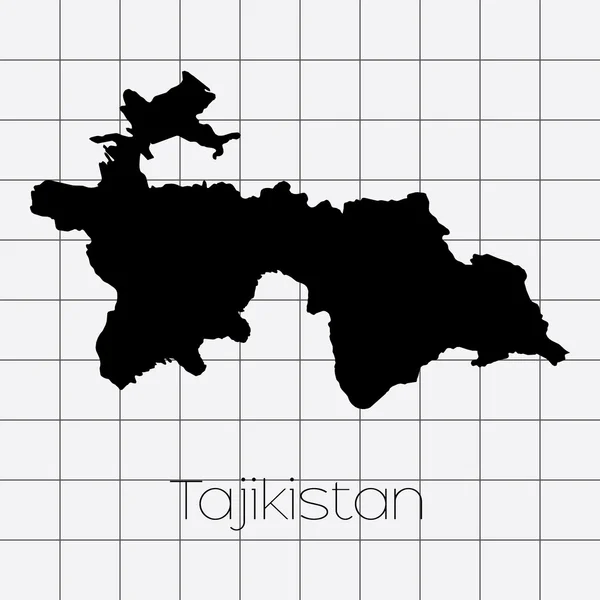 Kwadraat achtergrond met de land vorm van Tadzjikistan — Stockvector