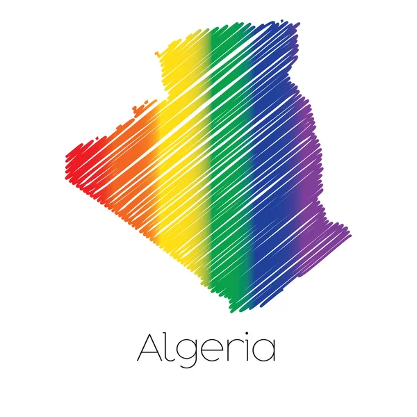 Lgbt 色走り書きアルジェリアの国のかたち — ストックベクタ
