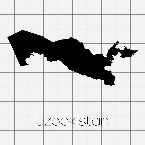 Antecedentes cuadrados con la forma del país de Uzbekistán — Archivo Imágenes Vectoriales