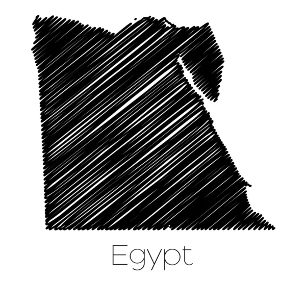 エジプトの国の走り書きの地図 — ストックベクタ