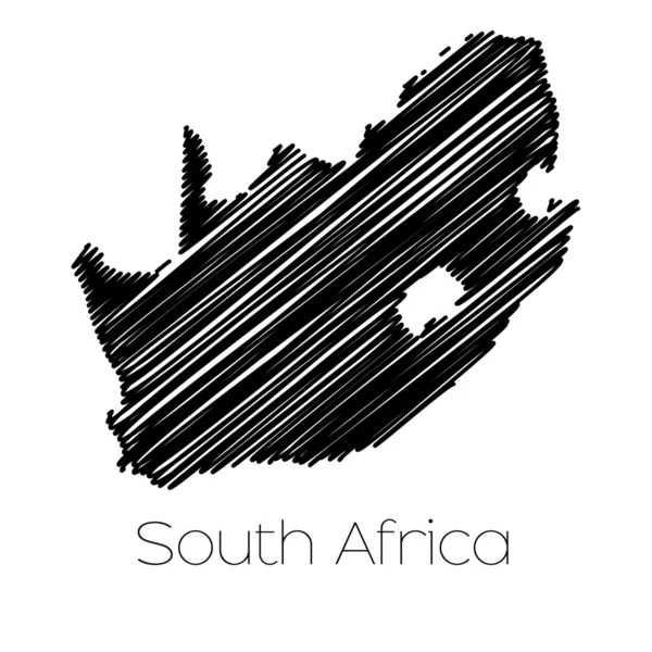 Mykané mapa země Jižní Afriky — Stockový vektor