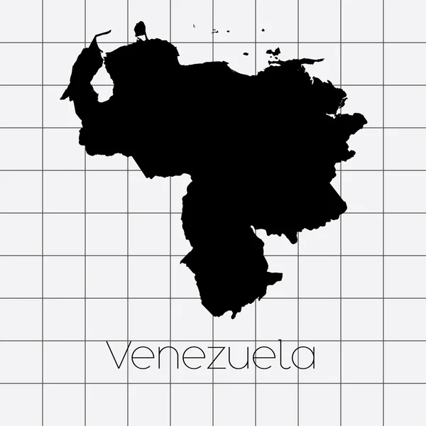 Kwadraat achtergrond met de land vorm van Venezuela — Stockvector