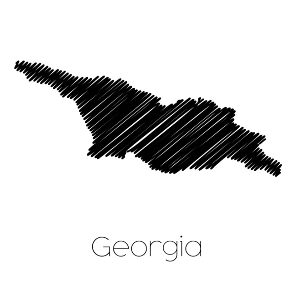 Scribbled Map of the country of  Georgia — Stock Vector