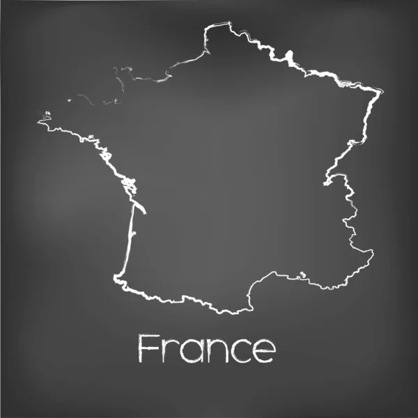 Pays Forme isolée sur panneau de craie avec le nom et la forme de — Image vectorielle