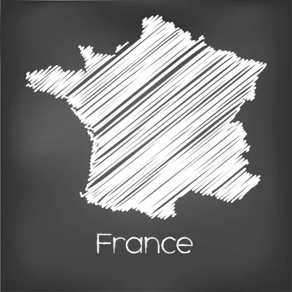 Carte gravée du pays de France — Image vectorielle