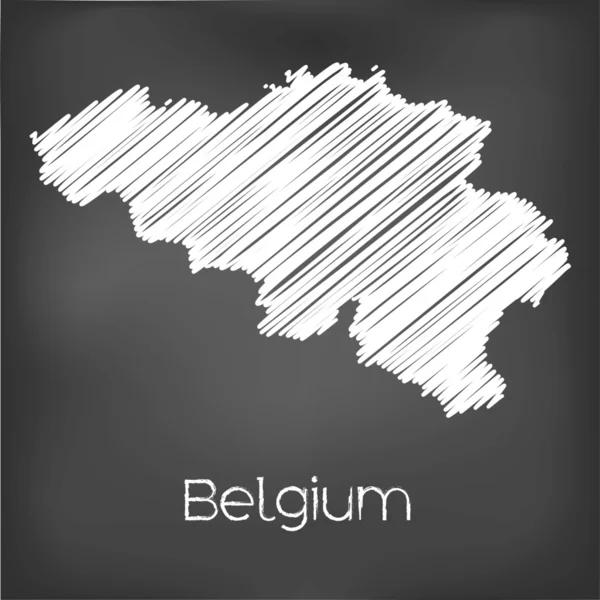 Gekritzelte Landkarte des Landes Belgien — Stockvektor
