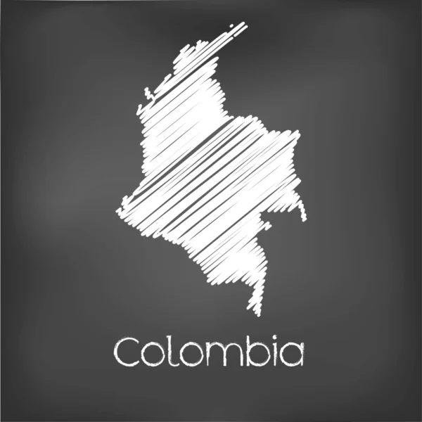 Scribbled Map of the country of  Colombia — Stock Vector