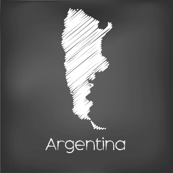 Scribbled Map of the country of  Argentina — Stock Vector