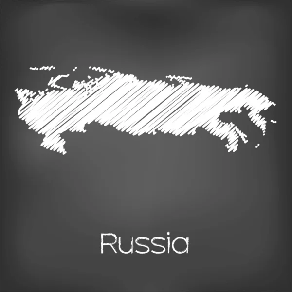 Rusya'nın ülkenin karalanmış harita — Stok Vektör