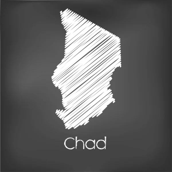 Κακογράφονται χάρτη της χώρας του Τσαντ — Διανυσματικό Αρχείο
