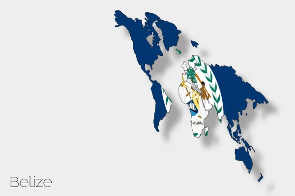 Ilustración de la bandera isométrica 3D del país de Belice — Archivo Imágenes Vectoriales