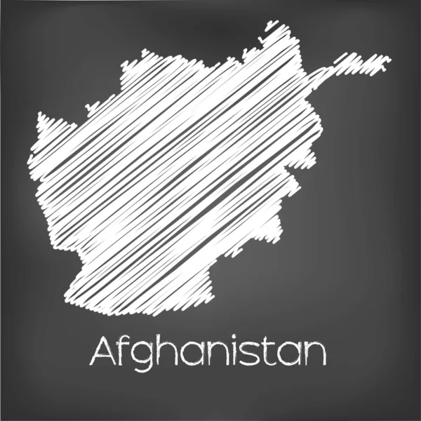 Scribbled Map of the country of  Afghanistan