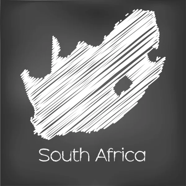 Carte gravée du pays d'Afrique du Sud — Image vectorielle