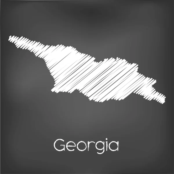 Karalanmış ülke Gürcistan Haritası — Stok Vektör