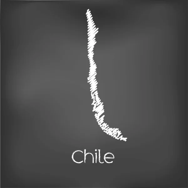 Mapa escrito del país de Chile — Vector de stock