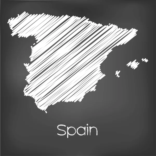 Mapa escrito del país de España — Vector de stock