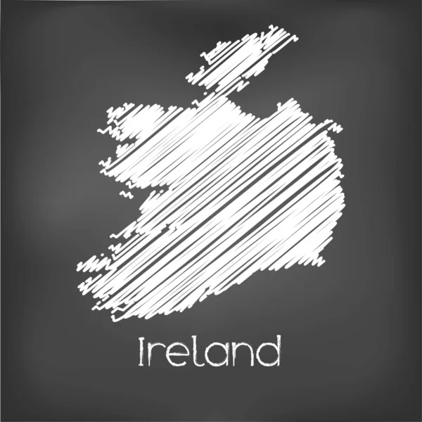 アイルランドの国の走り書きの地図 — ストックベクタ