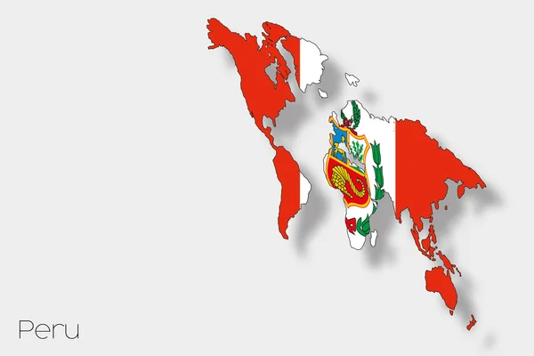 Bandeira Isométrica 3D Ilustração do país do Peru — Vetor de Stock