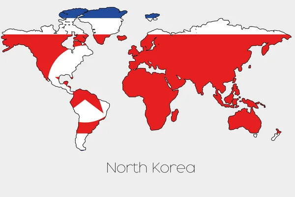 Иллюстрация флага в форме карты мира страны — стоковый вектор