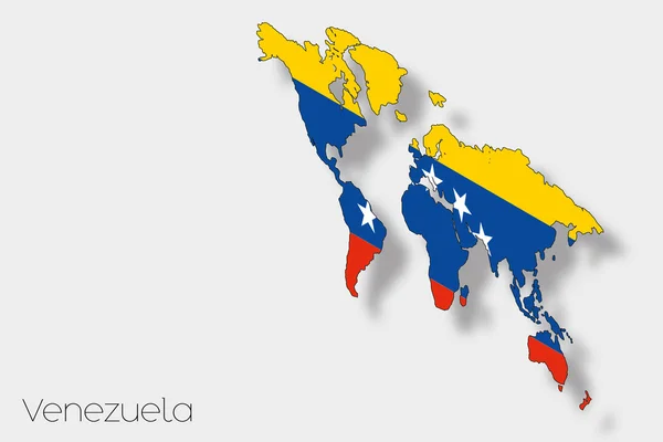 3D Isometric Flag Illustration of the country of  Venezuela — Stock Vector