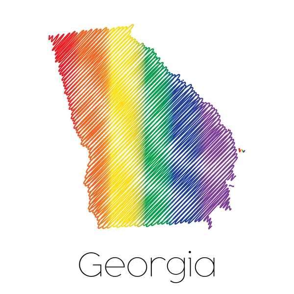 LGBT karalanmış şekil Gürcistan devlet — Stok Vektör