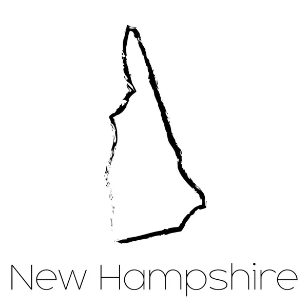 Forma rabiscada do Estado de New Hampshire —  Vetores de Stock