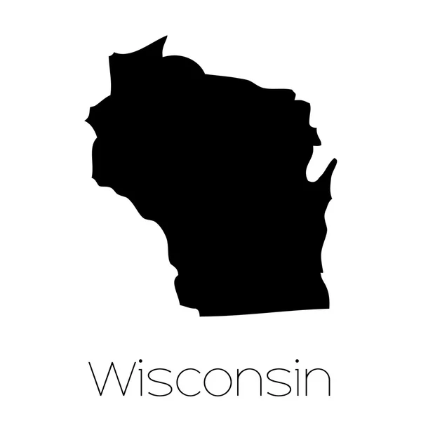 Forma Ilustrada do Estado de Wisconsin —  Vetores de Stock