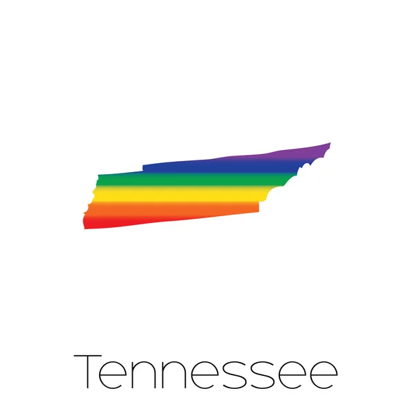 LGBT bayrak Tennessee eyaletinde içinde — Stok Vektör