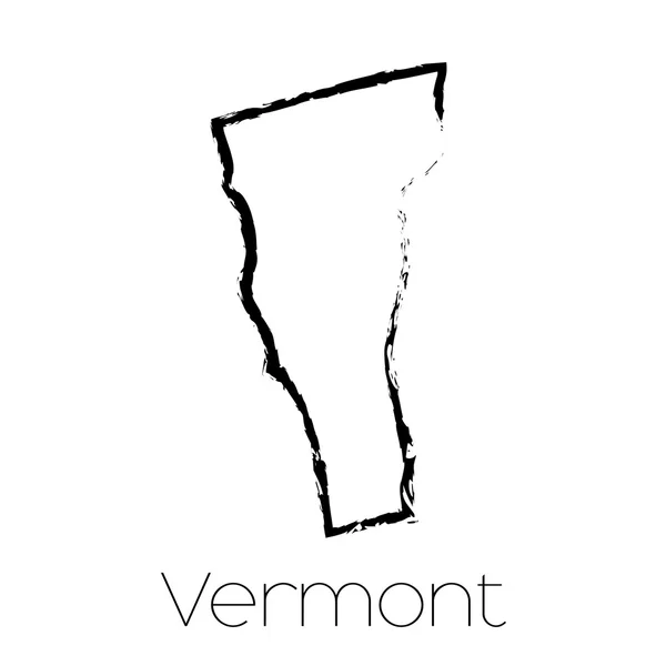 佛蒙特州的潦草的形状 — 图库矢量图片