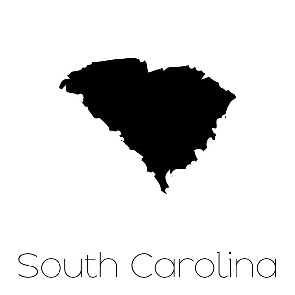 Ilustrowane kształt stanu Karolina Południowa — Wektor stockowy