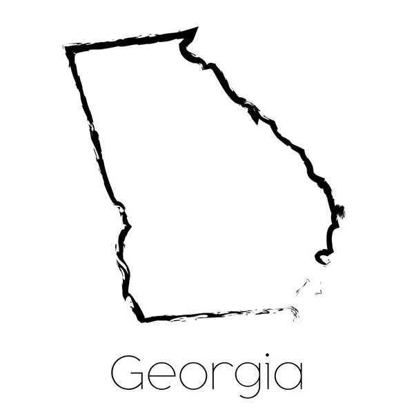 Scribbled shape of the State of Georgia — Stock Vector