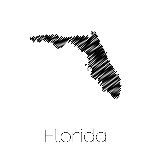 Forma scarabocchiata dello Stato della Florida — Vettoriale Stock