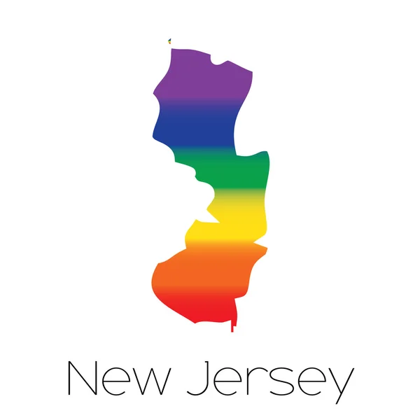 Bandera LGBT dentro del Estado de Nueva Jersey — Archivo Imágenes Vectoriales