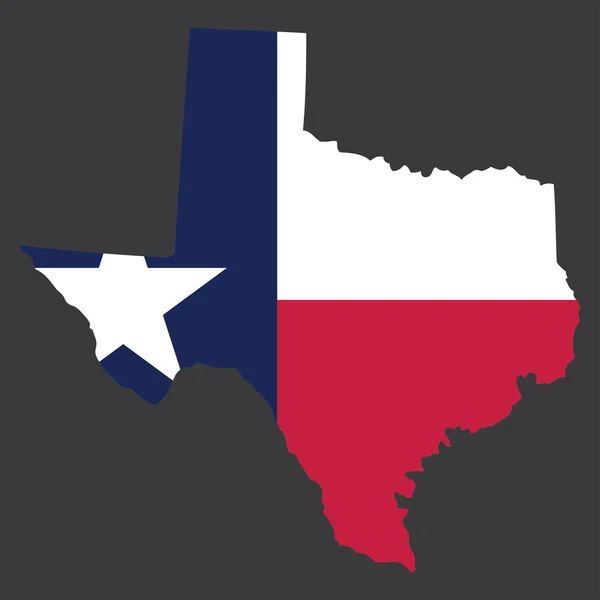 Een zeer gedetailleerde kaart met vlag binnenkant van de staat Texas — Stockvector