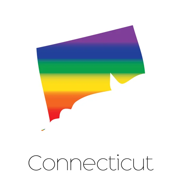 HBT-flagga i delstaten Connecticut — Stock vektor