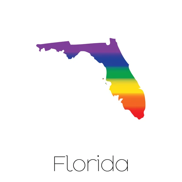 Bandera LGBT dentro del Estado de Florida — Vector de stock