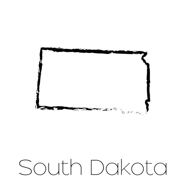 Karalanmış şekil South Dakota State — Stok Vektör