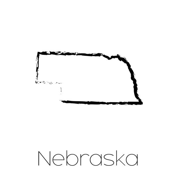 Forma garabateada del Estado de Nebraska — Vector de stock