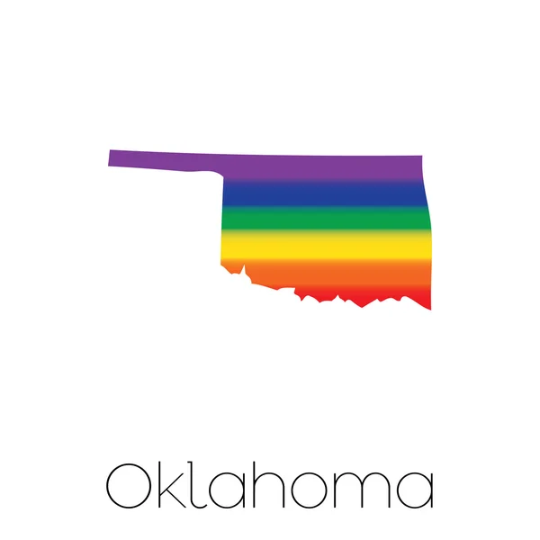 LGBT vlag binnen de staat Oklahoma — Stockvector