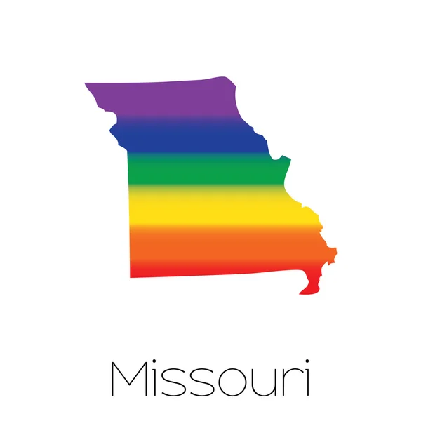 Lgbt-Flagge im Bundesstaat Missouri — Stockvektor