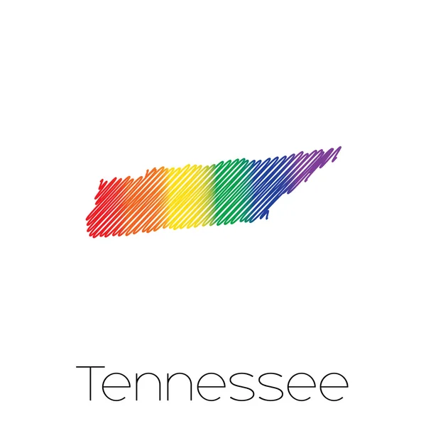 Tennessee eyaletinde LGBT karalanmış şeklinde — Stok Vektör
