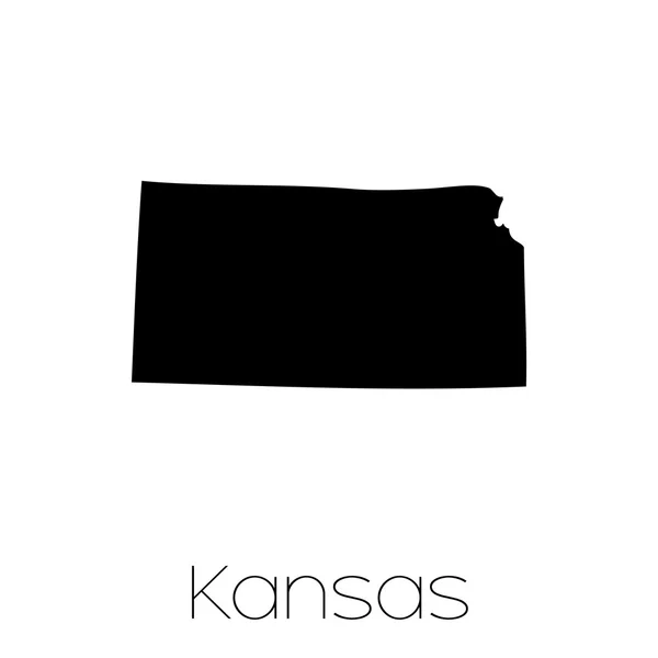 Illustrierte Form des Staates Kansas — Stockvektor