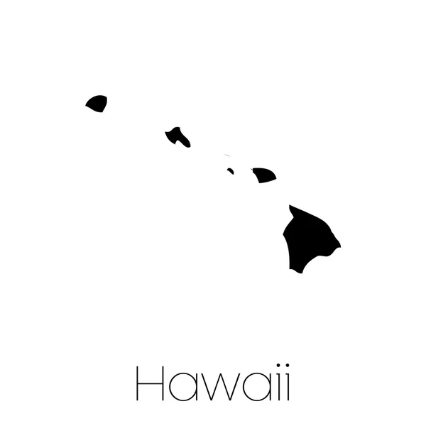 Forma Ilustrada del Estado de Hawaii — Vector de stock