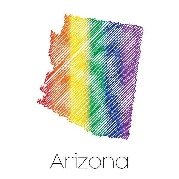 LGBT karalanmış Arizona State şeklinin — Stok Vektör