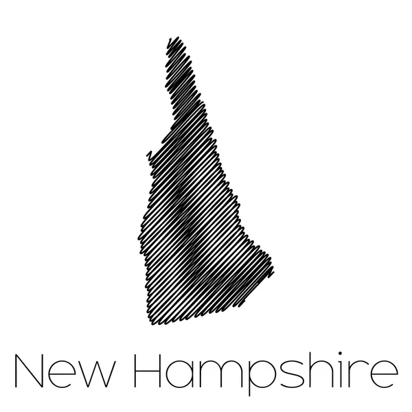 Forma rabiscada do Estado de New Hampshire — Vetor de Stock