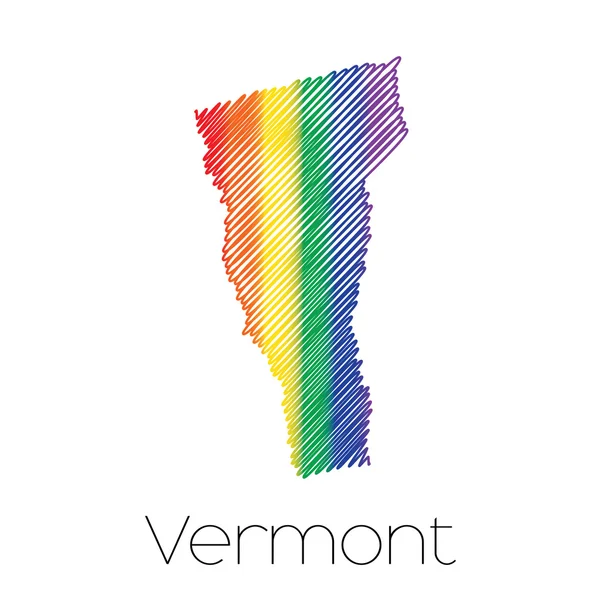 HBT-klottrade formen av staten Vermont — Stock vektor