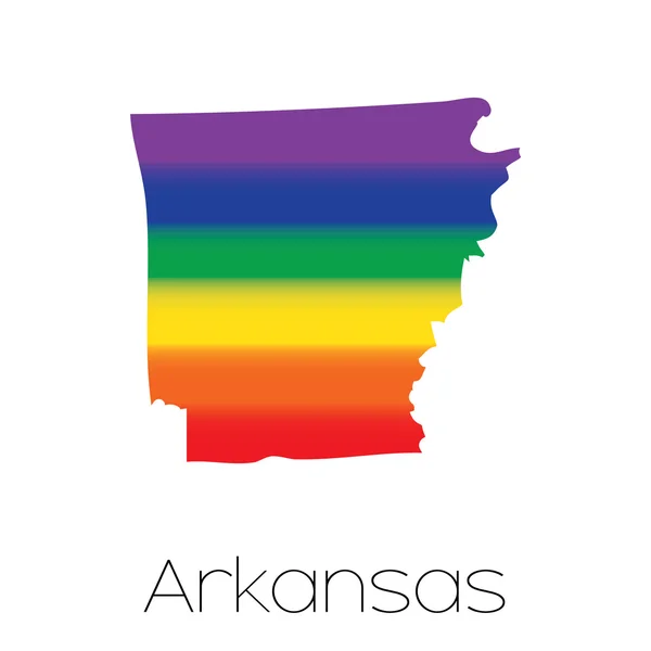 Прапор ЛГБТ всередині Арканзасу — стоковий вектор