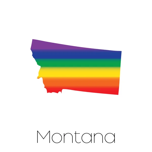 Drapeau LGBT à l'intérieur de l'État du Montana — Image vectorielle